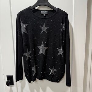 Frank Lyman, "Star" black pullover sweater, size L